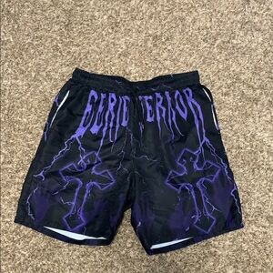 Purple and Black Graphic Men's Shorts Size Medium in great condition